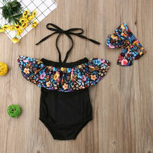 2PCS Kids Baby Girls Flower Ruffle Swimwear Bikini Tankini Swimsuit Bathing Suit Beachwear Biquini 2024 - buy cheap