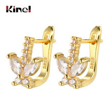 Kinel Fashion Butterfly Zircon Stud Earrings For Women Gold Color Luxury Engagement Party Gifts Girl Boho Crystal Earings 2024 - buy cheap