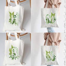 Bolsa tiracolo feminina reutilizável, bolsa de lona com letras reutilizáveis para compras, bolsa de ombro para damas branca 2024 - compre barato