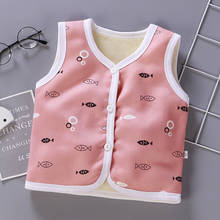 2020 Autumn Winter Baby Kids Children Warm Fleece Vest Boys Girls Print Vest 2024 - buy cheap