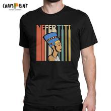 Мужские футболки Nefertiti в стиле ретро, Забавные футболки с рисунком древней египетской королевы, египетской мифологии, хлопковая футболка с коротким рукавом, идеи для подарка, топы 2024 - купить недорого