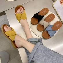 2021 Women Slippers Summer Suede Flat Slippers Fashion Comfort Outside Slides Sandals  Beach Flip Flops Platform Shoe Size 35-40 2024 - buy cheap