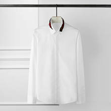 Minglu Shirt Men Luxury Embroidery Long Sleeve Mens Shirts Fashion Casual Party Wedding Men Shirt Plus Size 4xl Slim Fit Shirts 2024 - buy cheap