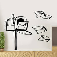 Caixa de correio adesivo parede post envelope vinil decalque correio adesivos postais inbox decoração para casa quarto sala estar decoração carta mural 2024 - compre barato
