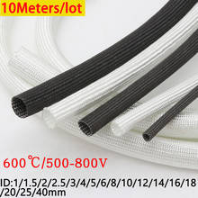 Funda de fibra de vidrio trenzada, tubo de fibra de vidrio químico de alta temperatura, ID, 1mm ~ 40mm, 10M, 600 Deg.C 2024 - compra barato