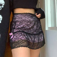 Женская кружевная мини-юбка в стиле панк, в готическом стиле 2024 - купить недорого