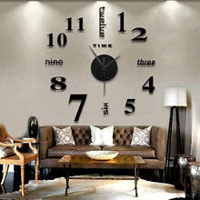 Large Frameless Wall Mute Clock Acrylic Mirror Stickers Living Room Home Decor 3D DIY Surface Sticker Wall Clocks Dropshipping 2024 - buy cheap