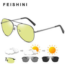 Feishini óculos de proteção da luz azul, óculos com filtro de bloqueio para reduzir a tensão do computador e jogos, óculos fotocromáticos polarizados para homens 2024 - compre barato