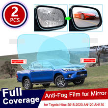 for Toyota Hilux 2015~2020 AN120 AN130 120 130 Full Cover Anti Fog Film Rearview Mirror Rainproof Anti-Fog Accessories 2016 2017 2024 - buy cheap