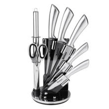 Velaze 8-Piece Stainless Steel Cheaf Meat Steak Kitchen Knife Set Kitchen Scissors Knife Sharpener with Spinning knife Holder 2024 - buy cheap