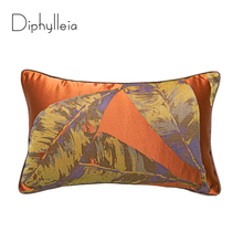 Diphylleia Loquat Leaves Jacquard Cushion Cover Elegant Design Luxury Craft Art Distinctively Pillow Case Coussin Decorating 2024 - buy cheap