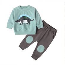 Baby Boys Clothes 2PCS Tops+Pants Cartoon Cotton 6-24M Print Sweatshirts Full Sleeve Autumn Boys Baby Clothing Sets Dinosaur 2024 - buy cheap