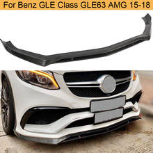 Carro amortecedor dianteiro lábio para mercedes-benz gle classe gle63 amg 2015-2018 de fibra de carbono do carro pára-choques dianteiro spoiler avental divisores 2024 - compre barato