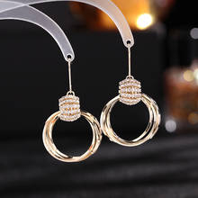 Ring earrings 2021 new fashion geometric retro earrings simple web celebrity temperament high atmosphere earrings pendant 2024 - buy cheap