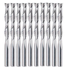 10x Double Flute Spiral Cutter 3.175x22mm CNC Router Bits Wood Acrylic Drill 2024 - buy cheap