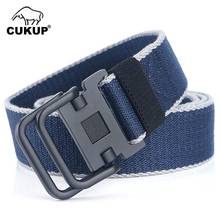 CUKUP hombres 2019 nueva marca Unisex diseño doble anillo hebilla cinturón hombre calidad lona Nylon cintura Casual cinturones para los hombres CBCK140 2024 - compra barato