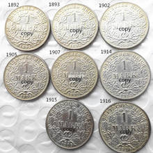 Germany (1892-1916)ADEFGJ 48PCS 1 Mark Foreign Coin Silver Plated Copy Coins 2024 - buy cheap