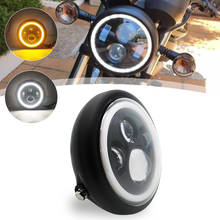 Universal 7 inch Cafe Racer Round Motorcycle LED Headlight Distance Light Motor Headlamp for Honda Yamaha Cafe Racer 2024 - buy cheap