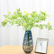 Artificial Plants Branch Green Leaves With Flowers Fake Leaves For Home Decor Fake Wedding Plants Garden Living Room Decoration 2024 - buy cheap