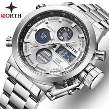 North-relógios masculinos de luxo, modelo militar, à prova d'água, esportivo, de quartzo, led, digital 2024 - compre barato