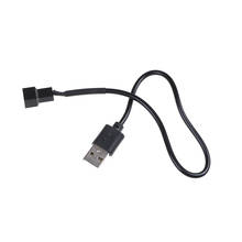 Черный 32 см Кабель-адаптер USB 2,0 A штекер 3-Pin/4-контактный разъем Кабель-адаптер для 5V компьютера ПК вентилятора 2024 - купить недорого