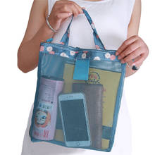 Bolsa de armazenamento para cosméticos feminina, bolsa de malha à prova d'água organizadora para viagem, banheiro, higiene pessoal, praia 2024 - compre barato