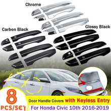 Car Exterior Door Handles Covers with Keyless Entry For Honda for Civic 10th 2016 2017 2018 2019 2024 - buy cheap