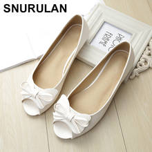 SNURULAN   Ladies sandals 2018 New style flat shoes wide-toe shoes with a bow; Comfortable anti-slip soft sole; fashion footwear 2024 - buy cheap