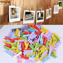Mini Clips de madera de colores naturales para decoración de fiestas, pinzas de papel fotográfico para ropa, pinzas para ropa, 50 piezas 2024 - compra barato
