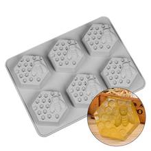 Molde de silicona con 6 agujeros, diseño de abeja de miel, cera de jabón para manualidades DIY hechas a mano, artesanía, A20 2024 - compra barato