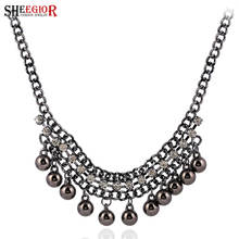 Black Chain Clavicle Chokers Necklace Women Accessories Lovely Crystal Rhinestone Balls Pendants Necklaces Fashion Jewelry Gifts 2024 - buy cheap