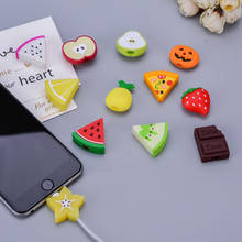 Silicone Cute Cartoon Fruit Bite Phone Charger Cable Protector Soft Cord Wire Winder Organizer Phone Accessories 2024 - buy cheap