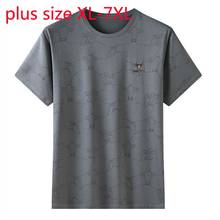 Camiseta de manga corta con cuello redondo para hombre, tejido de talla grande, con estampado informal, para verano 2024 - compra barato