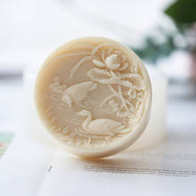Flower Soap Silicone Mold Handmade Mold Soap Making Clay Moulds Resin PRZY Mandarin Duck Playing in The Water Lotus Silicone 2024 - buy cheap