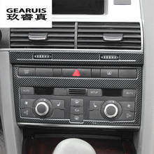 Embellecedor de marco de ajuste de aire acondicionado para consola central de coche, Panel de salida de aire con orificio de cerradura automática de fibra de carbono para Audi A6 c5 c6 2024 - compra barato