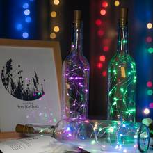 1/2M 10 LED 20 LEDS Wine Bottle Lights With Cork Cork Shape Silver Copper Wire DIY LED Fairy String Lamp for Christmas navidad 2024 - buy cheap