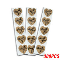 50-500pcs Heart Kraft Paper Thank You Sticker Golden Appreciation Seal Labels Tags Adhesive Stickers for Envelope Bag 2024 - buy cheap