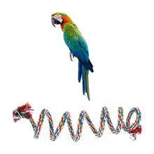 Brinquedo de balanço para papagaio aves 200cm (78 polegadas) bungee, escalada algodão espiral, corda de brinquedo para papagaio ou de grande porte, perucas coloridas 2024 - compre barato