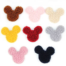 40Pcs 5*5.5cm Teddy Plush Mouse shape Padded Appliques for DIY Clothes Crafts Kids Hat Bag Handmade Decor Ornament Accessories 2024 - buy cheap