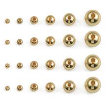 Cuentas de cobre redondas chapadas en oro de 18K, cuentas espaciadoras para fabricación de joyas, collar de pulsera DIY, 3/4/5/6/8mm 2024 - compra barato