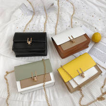 Hot New Trendy Women Bags Fashion All-match Chain Shoulder Bag Hit Color Stitching Y Lock Bag Messenger Bag PU Mini Square Bag 2024 - buy cheap