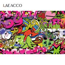 Laeacco Photography Backgrounds Cartoon Graffiti Brickwall Scenery Seamless Photophone Photographic Backdrops For Photo Studio 2024 - buy cheap