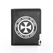 High Quality Mysterious Knights Templar Cross Printing Leather Wallet  Credit Card Holder Short Purse 2024 - buy cheap