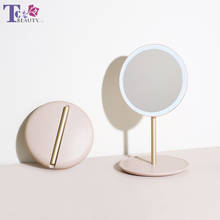 Mini espelho de maquiagem com led, espelho portátil dobrável para desmontar e montar a mesa, portátil, para viagem, sem fio, usb, para cosméticos 2024 - compre barato