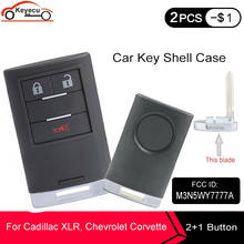 Carcasa de reemplazo KEYECU para coche, carcasa Fob 2 + 1 botón para Cadillac XLR, Chevrolet Corvette FCC ID: m3n5wy777a B106 Blade 2024 - compra barato