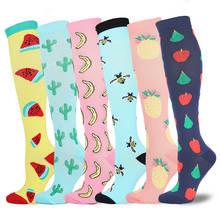 2020 Cartoon Pattern Compression Stockings Unisex Sports Socks Cycling Football Basketball Prevent Varicose Veins Nurse Socks 2024 - buy cheap