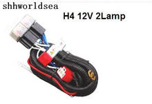 Shhworldsea-kit de chicote de fiação para farol h4, à prova d'água, 12v e 2 luzes, 10 conjuntos 2024 - compre barato