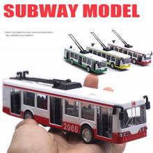 1:90 alloy pull back car model,tram model,3 door simulation light music car toy,free shipping 2024 - buy cheap