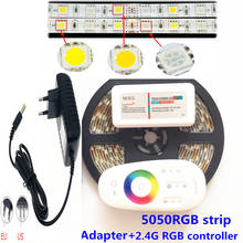 Luz conduzida flexível mutável da cor de dc12v rgb/rgbw/rgbww 5m 300leds rgb + 2.4g toque remoto controlador + 12v adaptador 2024 - compre barato