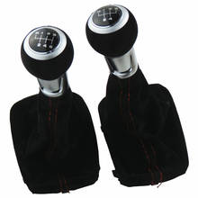 Top Quality Black 5/6 Speed Complete Suede Leather Gear Shift Knob Boot Cover Gaiter For Audi A3 S3 2001 2002 2003 2024 - buy cheap